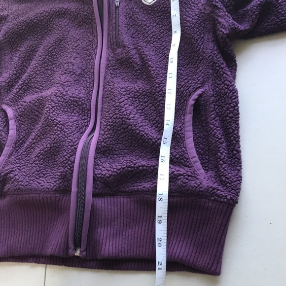 AMERICAN Eagle purple sherpa  cropped zip up sweater hoodie size Small - Picture 8 of 10